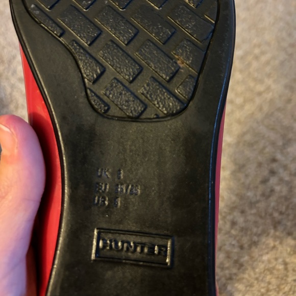 Hunter girls red & black slip on ballet flats size 5 - Picture 5 of 7